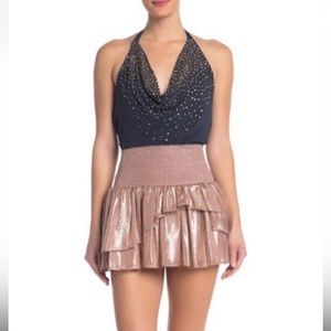 Ramy Brook pink metallic Eva mini skirt